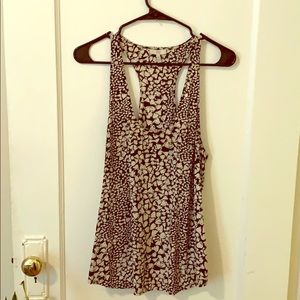 Joie black and white silk racer back tank